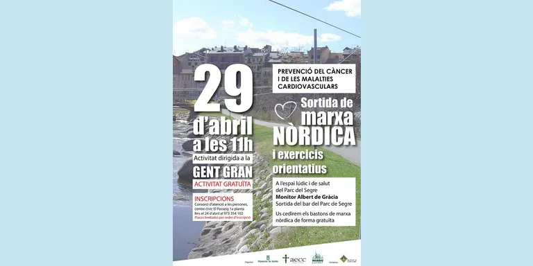 Sortida de marxa nòrdica per a gent gran al Parc del Segre