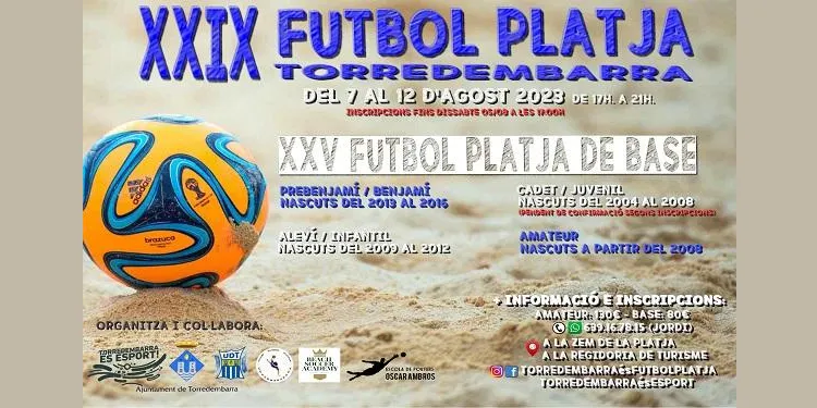 Últims dies per inscriure’s al XXIX Torneig de Futbol Platja de Torredembarra del 7 al 12 d’agost