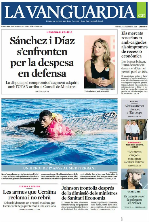 T'expliquem les portades dels diaris del territori d'aquest 6 de juliol