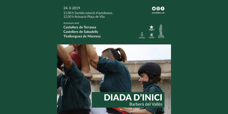 La Colla Castellera de Caldes , els Escaldats, enceten temporada a Barberà del Vallès amb un 4de6 i un 3de6 com a castells destacats