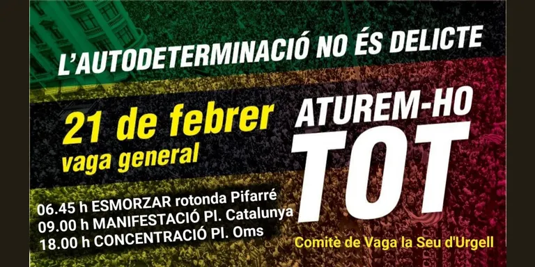 Mobilitzacions a la Seu i a l'Alt Urgell per la convocatòria de vaga general aquest dijous