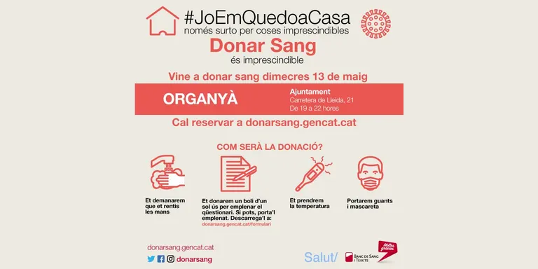 Organyà acollirà una campanya especial de donació de sang