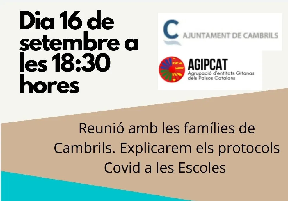 L’AGIPCAT i l’Ajuntament explicaran a les famílies gitanes el protocol Covid a les escoles