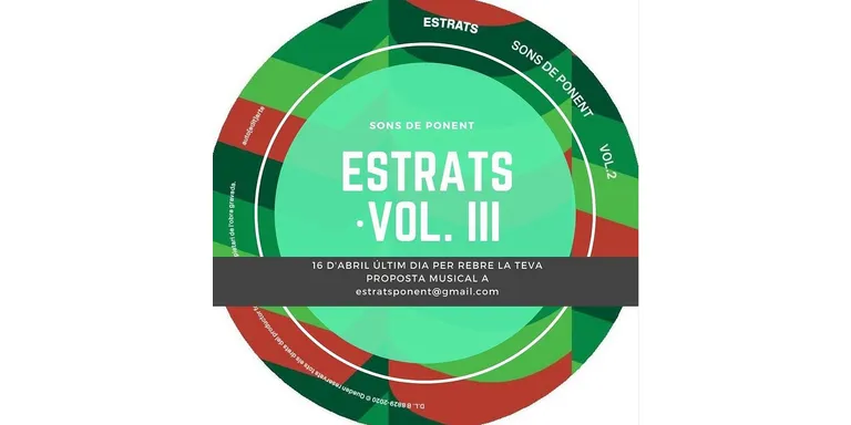 AQUÍ, A L'OEST: Oberta la convocatòria per la creació d''Estrats III. Sons de Ponent'