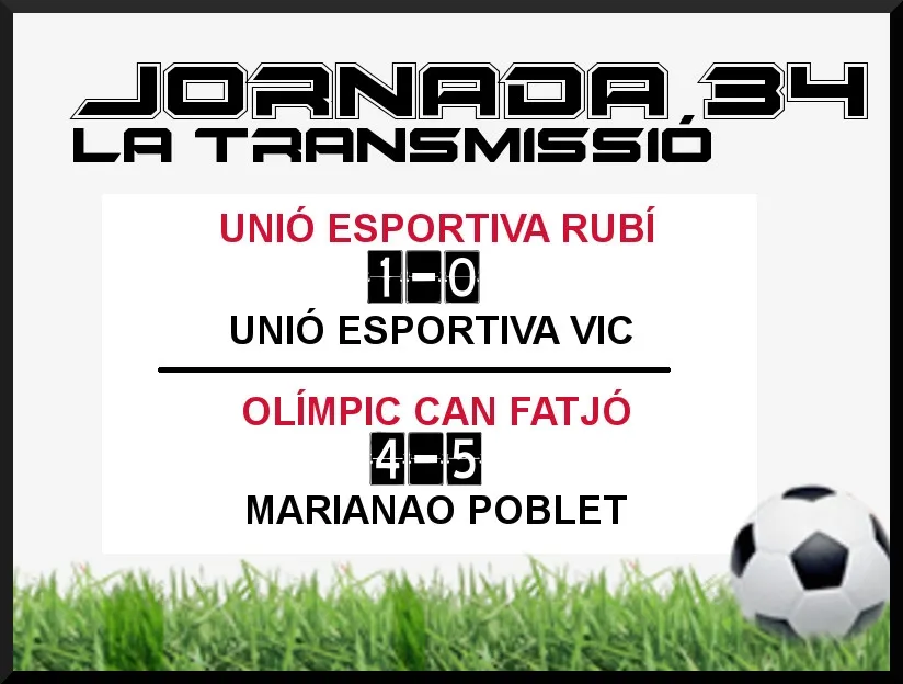 A PEU DE CAMP - JORNADA 34 - UE RUBÍ & OLÍMPIC CAN FATJÓ