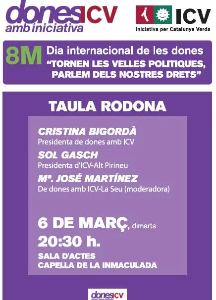 ICV se suma a la celebració del Dia de la Dona a la Seu