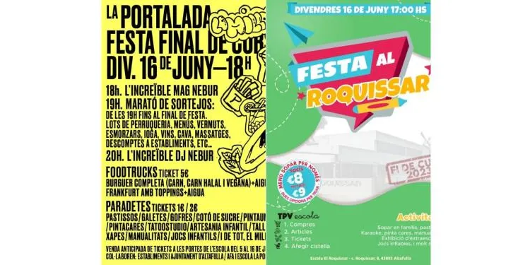 La Portalada i El Roquissar tanquen el curs aquest divendres amb dues festes populars