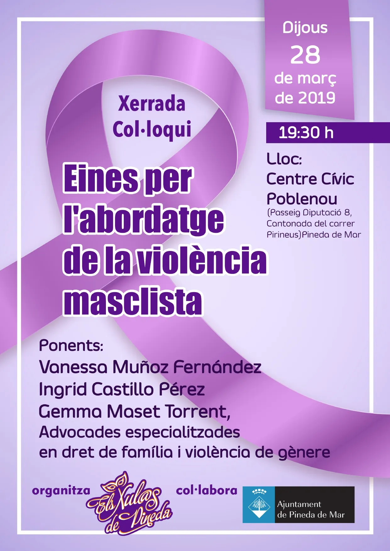 Xerrada sobre violència masclista al Centre Cívic Poblenou