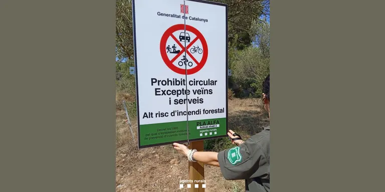 El Govern alerta de l'elevat perill d'incendi forestal fins dimecres