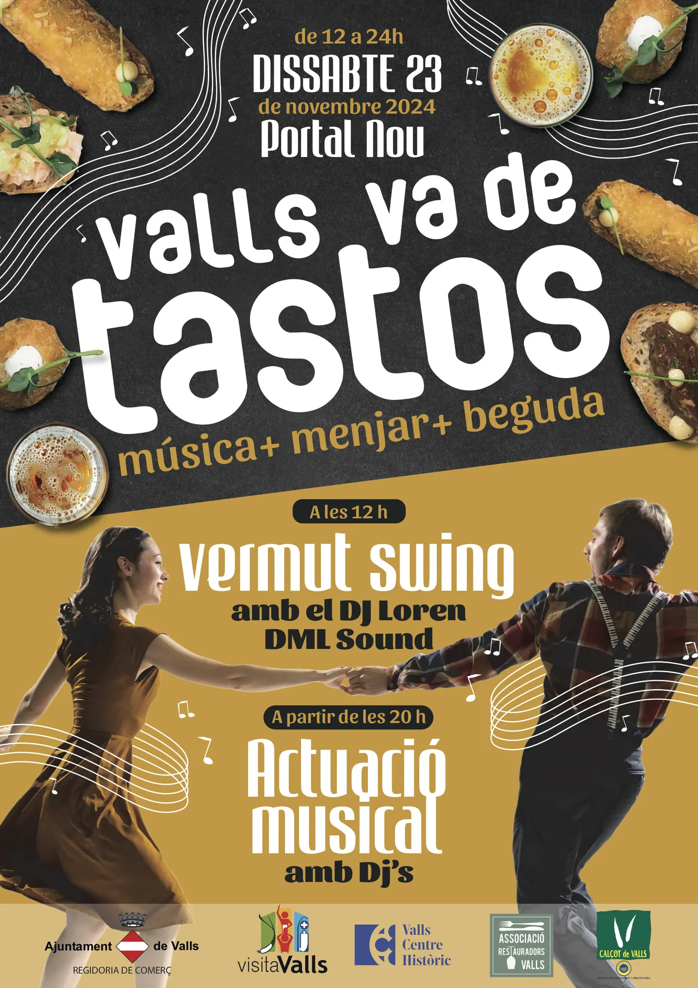 El primer “Valls va de tastos” omplirà el Portal Nou de gastronomia i música