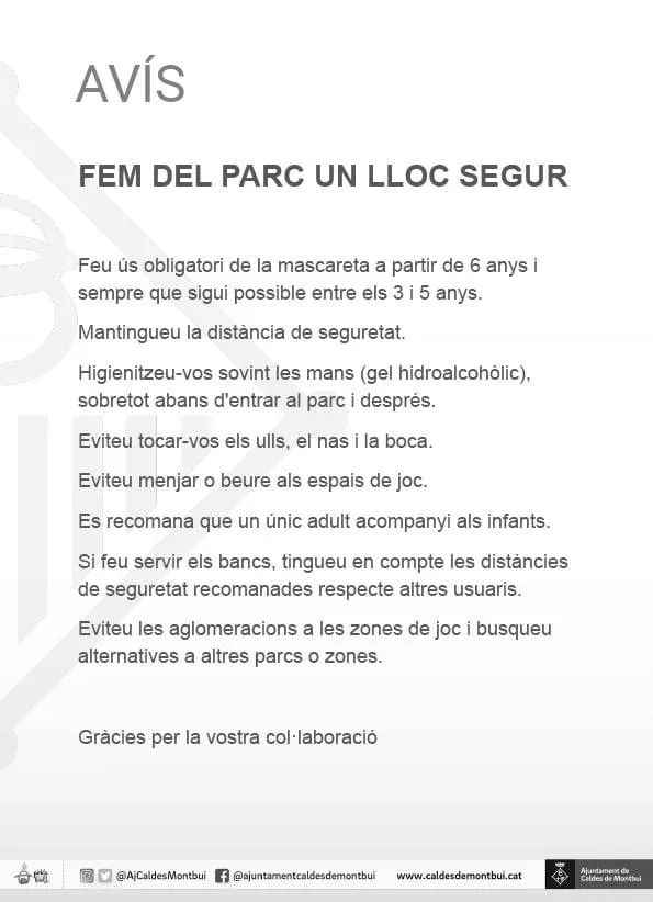 L'Ajuntament comparteix les recomanacions per fer un ús segur dels parcs infantils