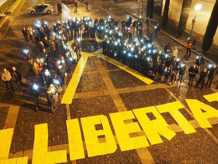 Concentració a la Seu en suport a Jordi Sànchez i Jordi Cuixart