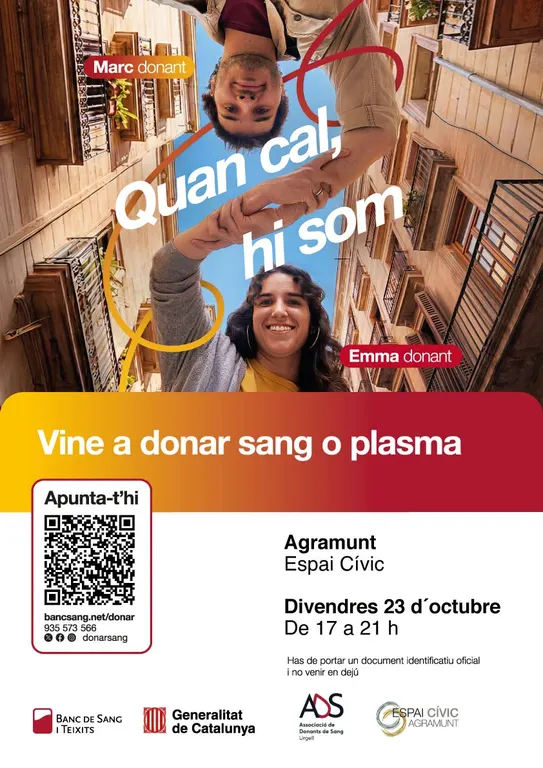 Nova jornada de donació de sang a Agramunt per aquest divendres, 23 d’octubre