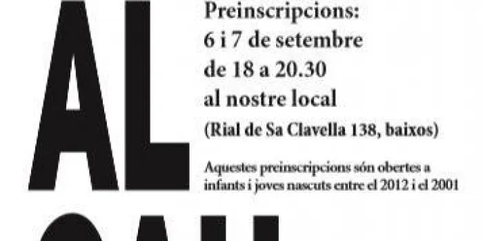 Les preinscripcions pel Cau Flos i Calcat s’obren el dia 6 i 7 de setembre
