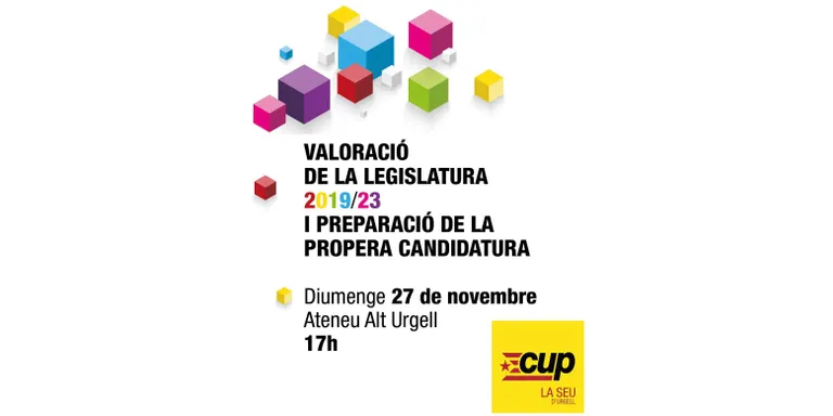 La CUP de la Seu d'Urgell organitza un acte de valoració de la legislatura