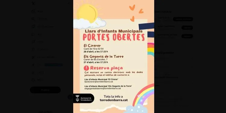 Jornades de portes obertes a les llars d’infants de Torredembarra aquest dilluns i dimarts