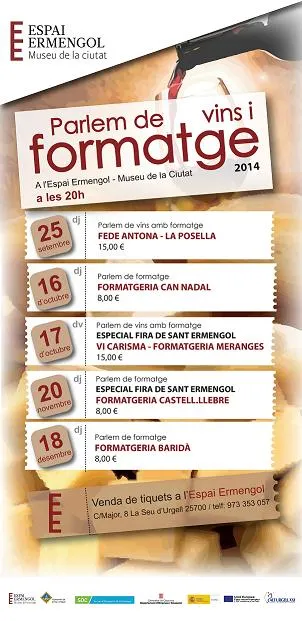 L'Espai Ermengol proposa el nou cicle 'Parlem de vins i formatge'