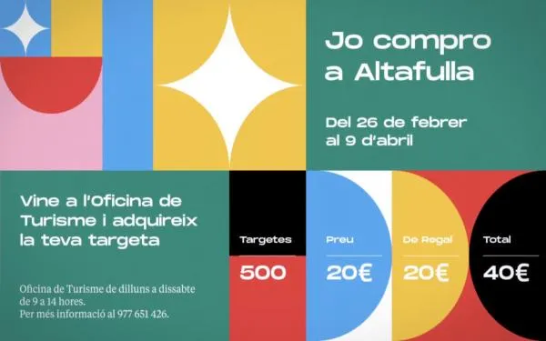 Es venen prop de la meitat de les targetes moneder de l'Ajuntament d'Altafulla en el primer cap de setmana de venda