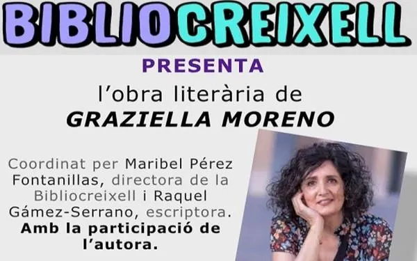 La jutgessa i escriptora Graziella Moreno revisa la seva trajectòria literària en un acte a la Biblioteca de Creixell