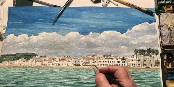 L’aquarel·lista Fermí Carré torna a exposar al Fòrum d’Altafulla tres anys després amb ‘Altafulla, la mar de bonica’