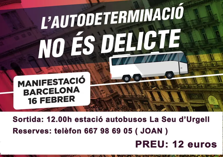 Autocar des de l'Alt Urgell per a la manifestació unitària del 16-F