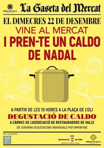 Valls tornarà a degustar el Caldo de Nadal