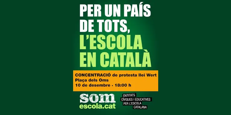 Somescola.cat convoca una concentració a la Seu en defensa de l'escola catalana