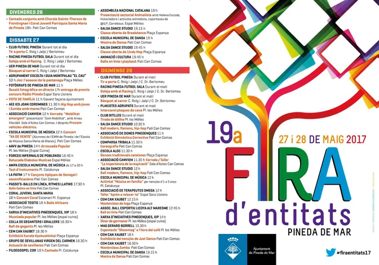 100 entitats i associacions a la 19ena Fira d'Entitats a la Plaça de les Mèlies