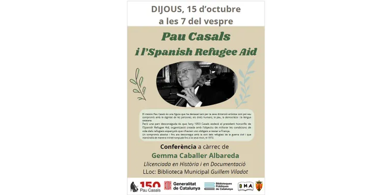 Gemma Caballer presenta ‘Pau Casals i l’Spanish Refugee Aid’, a Agramunt