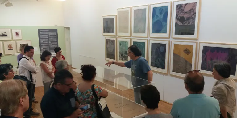 Èxit de la visita guiada de la mostra 'Tharrats, Cosmos i Art Gràfic'