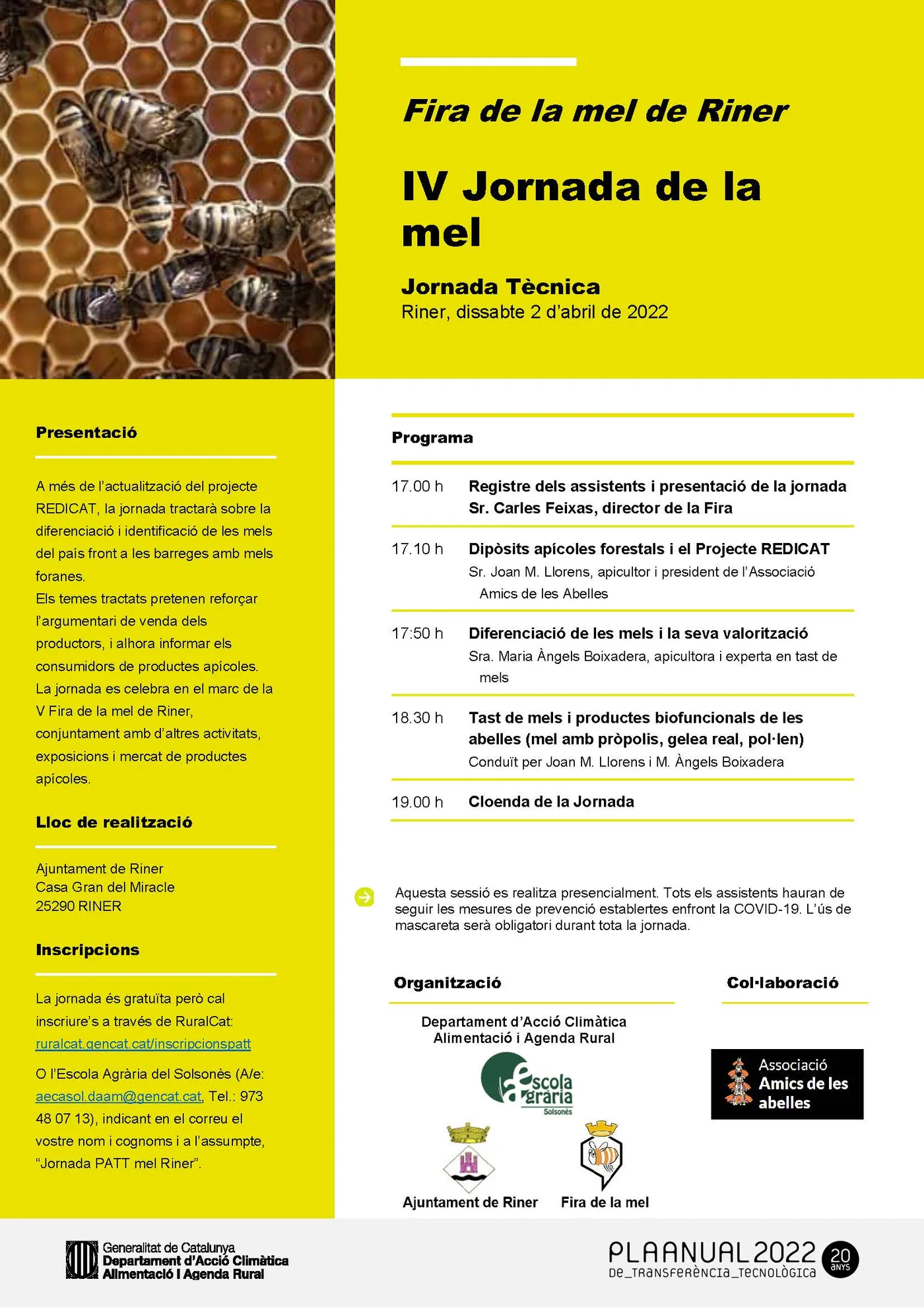 El Miracle acull dissabte a la tarda la quarta jornada tècnica de la mel