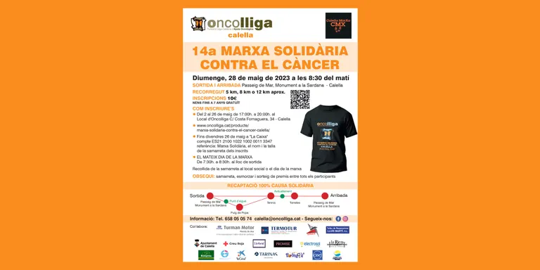 Oncolliga us anima a participar a la 14a Marxa Solidària contra el càncer