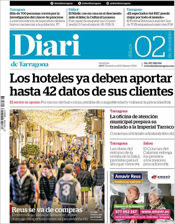 Cop d'ull als diaris d'aquest dilluns 2 de desembre