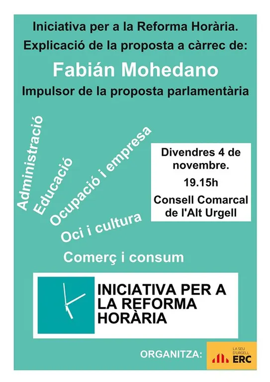 Fabián Mohedano explica a la Seu la proposta de reforma horària