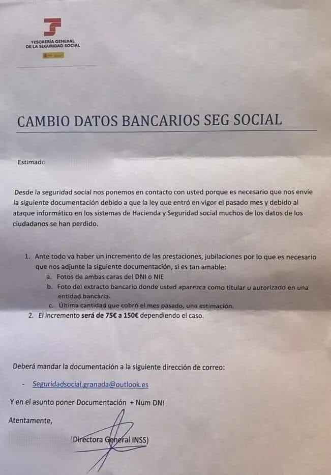 Els Mossos alerten d'una estafa a través d'una falsa carta de la Seguretat Social