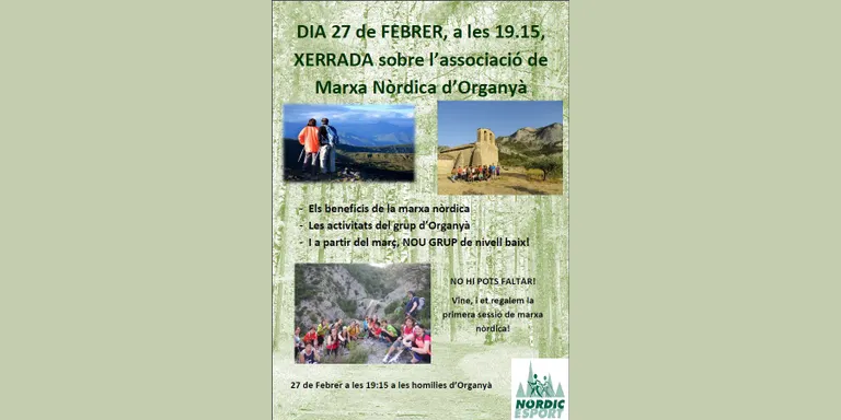 Xerrada a Organyà sobre els beneficis de la marxa nòrdica