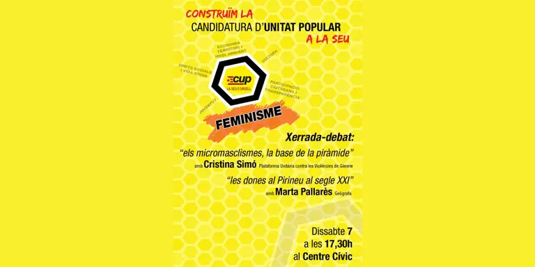 La CUP de la Seu proposa un debat públic entorn la situació de les dones en la societat actual