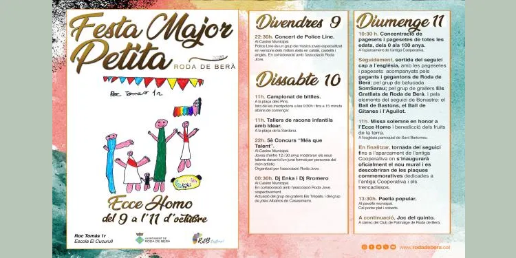 Roda de Berà celebrarà del 9 a l’11 d’octubre la Festa Major Petita de l’Ecce Homo