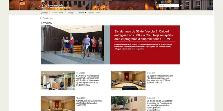 El web municipal de Caldes estrena un nou disseny més atractiu i pràctic