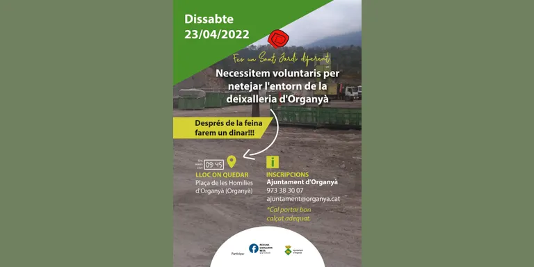 Activitat de neteja de l'entorn de la Deixalleria d'Organyà, aquest dissabte