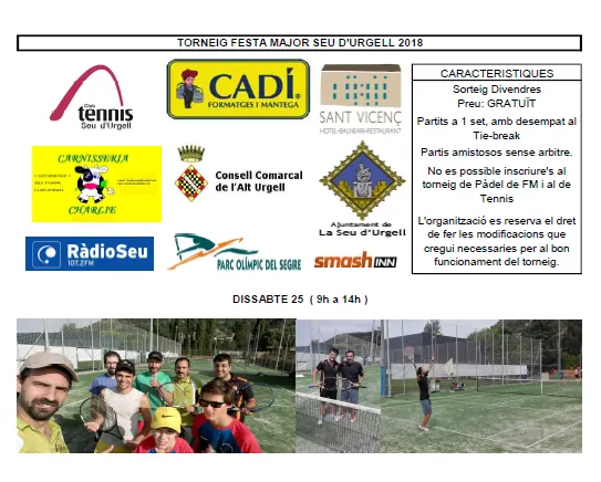 David Fisas, guanyador del Torneig de Tennis Nocturn de la Seu