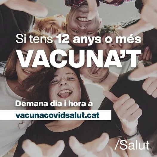 Les persones de 12 a 15 anys entren en la campanya de vacunació de la Covid-19