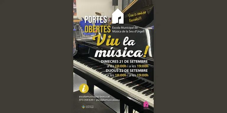 L'Escola Municipal de Música de la Seu d'Urgell organitza dues jornades de portes obertes