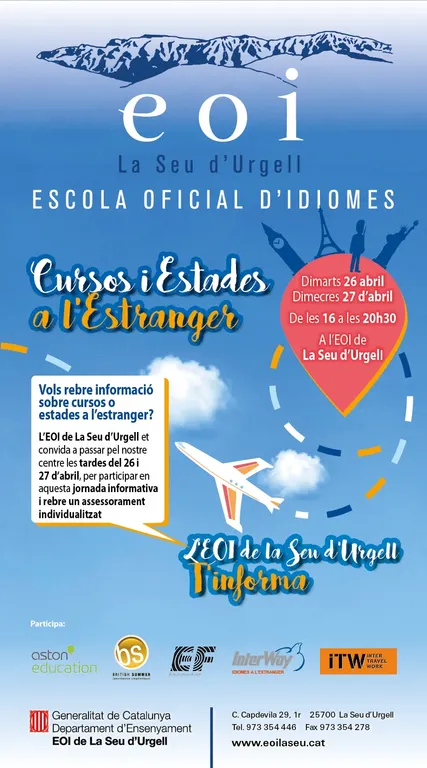 L'EOI de la Seu informa sobre cursos i estades a l'estranger