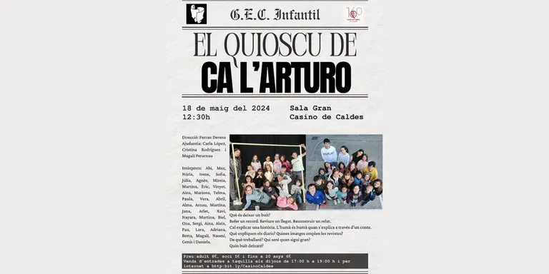 Una obra de teatre sobre el desaparegut Quiosc de Ca l’Arturo reflexiona sobre el fet de deixar un buit
