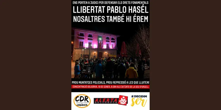 Convoquen una concentració davant els Jutjats de la Seu en suport a un membre del CDR de Cerdanya