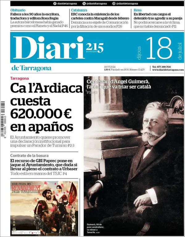 Cop d'ull als diaris d'aquest dijous 18 de juliol