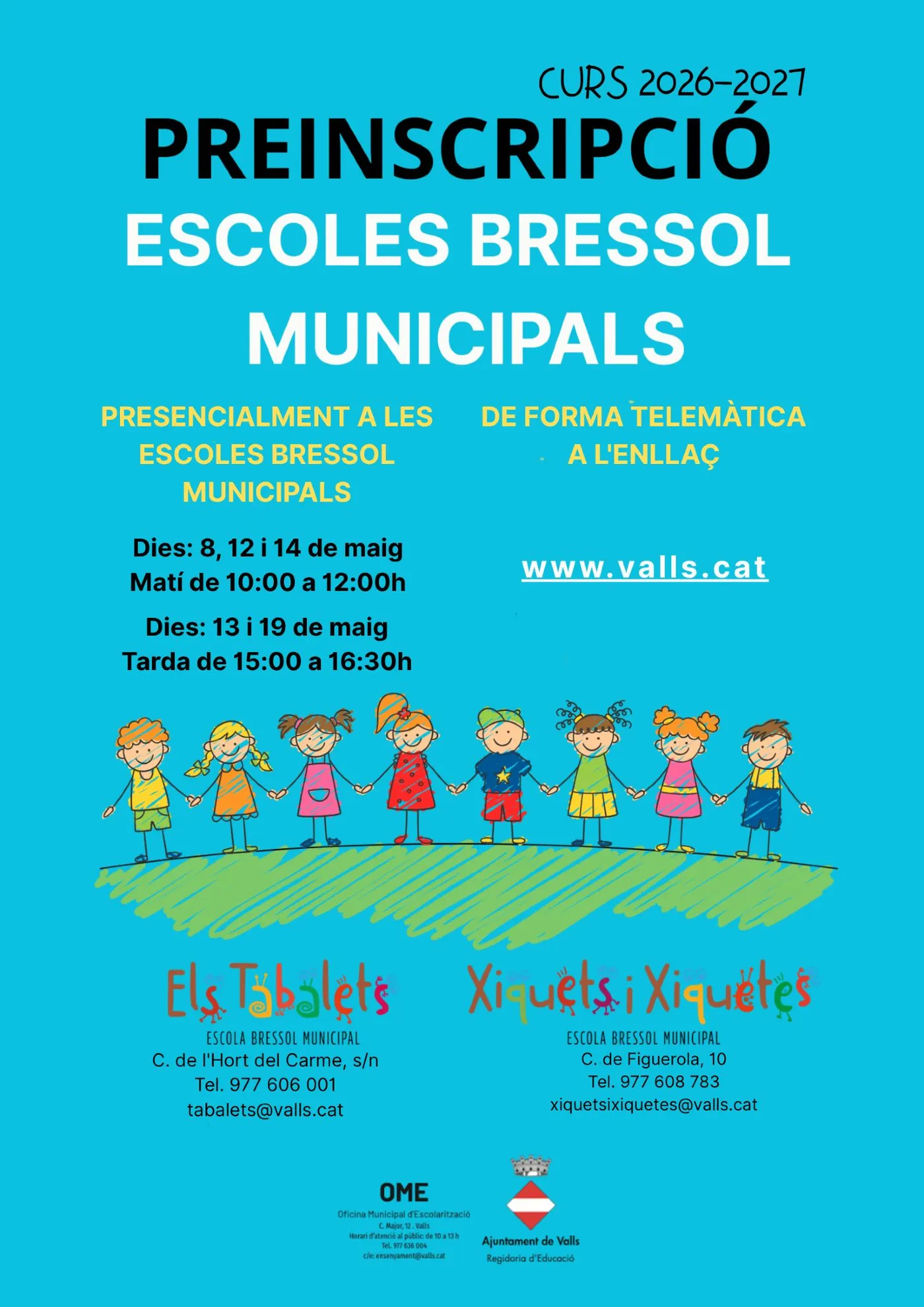 S'obre el període de preinscripcions a les Escoles Bressol Municipals