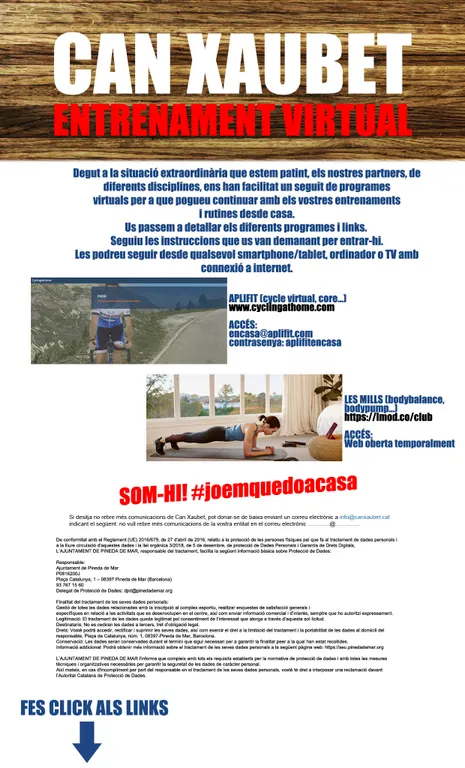 Can Xaubet fa un programa d'entrenament virtual