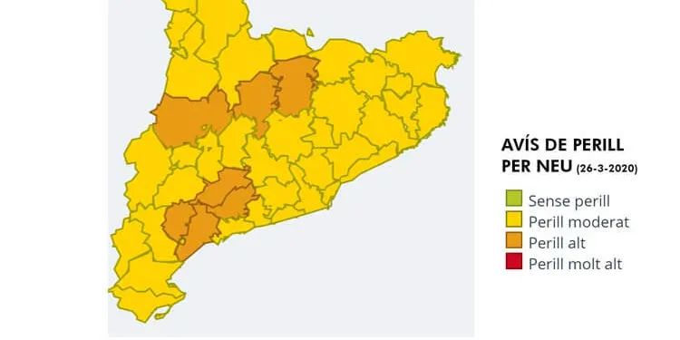 S'activa un avís per perill de neu per demà dijous